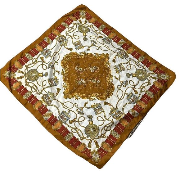 Beautiful UNBRANDED Geometric BROWN silky scarf Excellent Condition - Picture 1 of 2